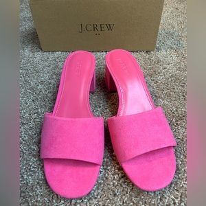 Brand new, never worn, suede hot pink heels